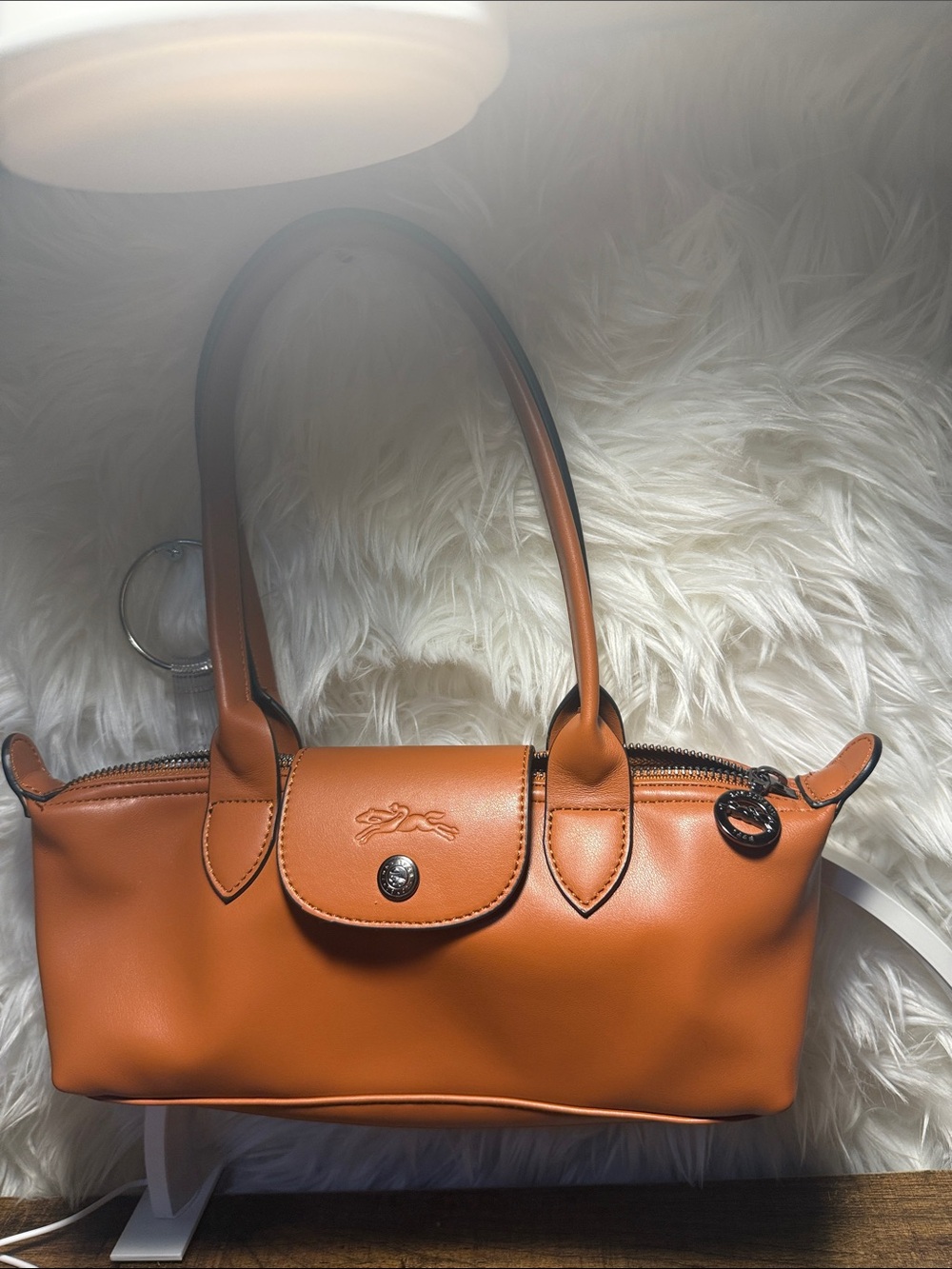 Longchamp Cognac Leather Shoulder Bag - Picture 2 of 7